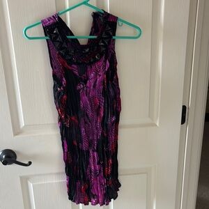 Bisou Purple and Black Sleeveless long top
